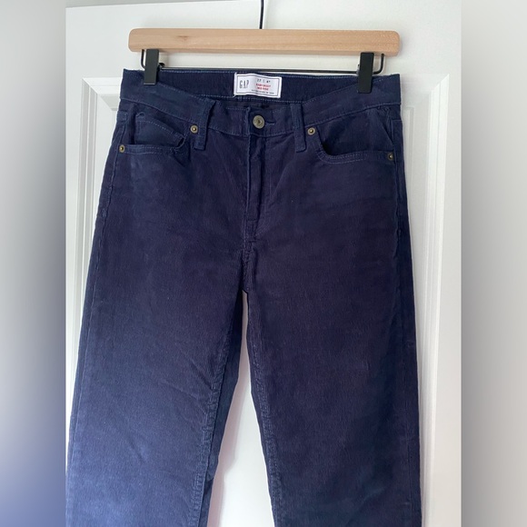 GAP Women's Straight Mini Boot Leg Corduroy - Deep Navy Size 4 - Picture 4 of 9